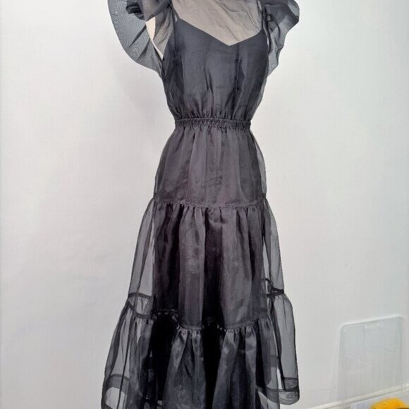 NWT JONATHAN SIMKHAI Chiana Ruffle Sleeve Midi Dress - Size 2 - Picture 2 of 9